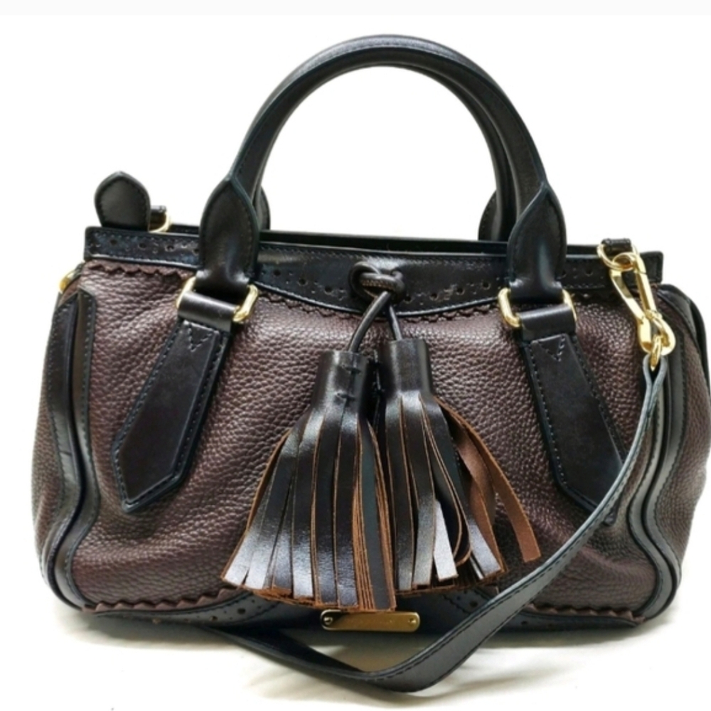Burberry Dennet Brogue Satchel With COA